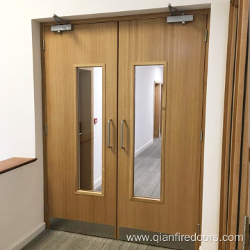 glass window internal fire doors for wooden door